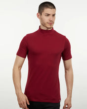 Load image into Gallery viewer, LCS905 Burgundy Cotton Spandex Luxury Mock Tee
