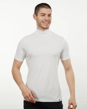 Load image into Gallery viewer, LCS905 White Cotton Spandex Luxury Mock Tee
