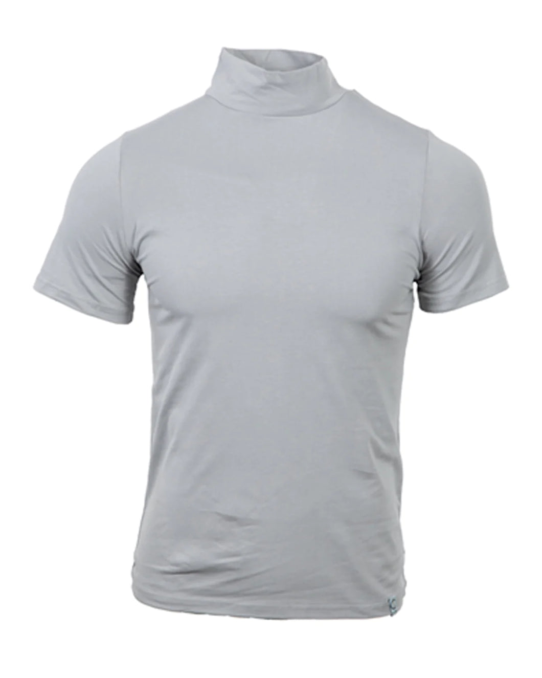 LCS905 Silver Cotton Spandex Luxury Mock Tee