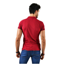 Load image into Gallery viewer, PL-948 Men&#39;s Solid Short Sleeve Polo Shirt Burgundy &amp; Blue
