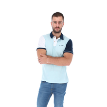 Load image into Gallery viewer, PLE-1752 Men&#39;s Patchwork Short Sleeve Classic Polo Shirt Green Blue &amp; White | Porto Blanco
