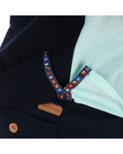 Load image into Gallery viewer, PLL-1521 Men&#39;s Patchwork Short Sleeve Polo Shirt Blue Pink &amp; Green
