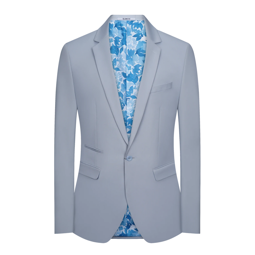 Sky Blue Sateen Blazer Stretch Sportcoat | S601-7 Sky Blue