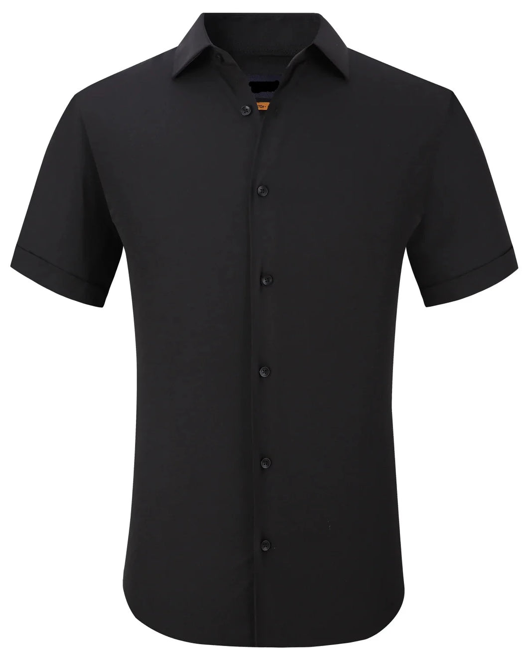 SC515-2 Black Solid Stretch Short Sleeve Shirt