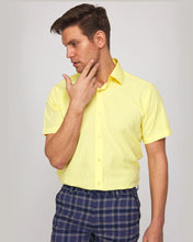 Load image into Gallery viewer, SC515-5 Yellow Solid Stretch Short Sleeve Shirt
