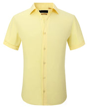 Load image into Gallery viewer, SC515-5 Yellow Solid Stretch Short Sleeve Shirt
