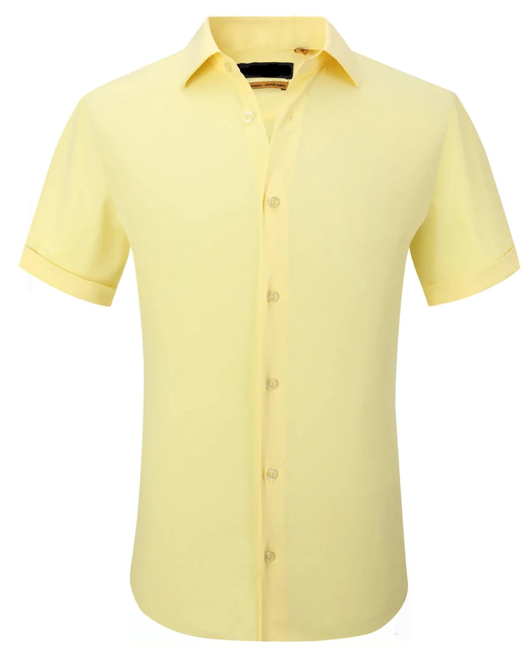 SC515-5 Yellow Solid Stretch Short Sleeve Shirt