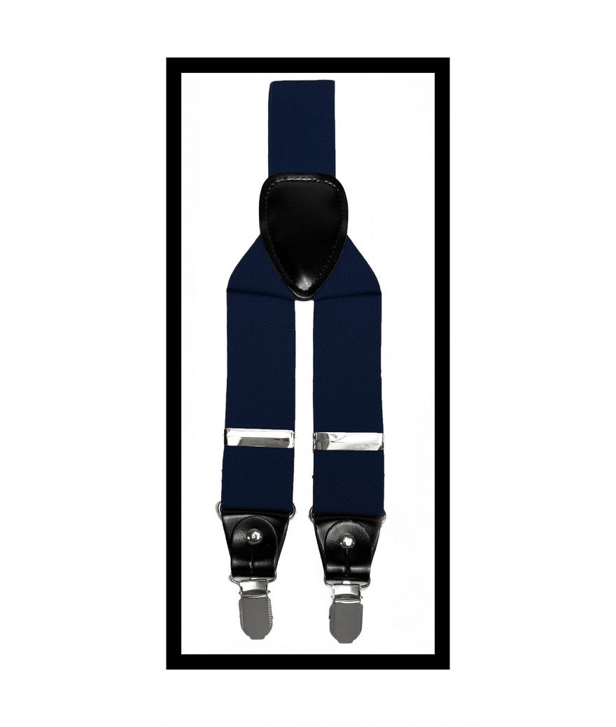 SP10-L Navy Blue Suspenders Only (Convertible: Clip & Button)