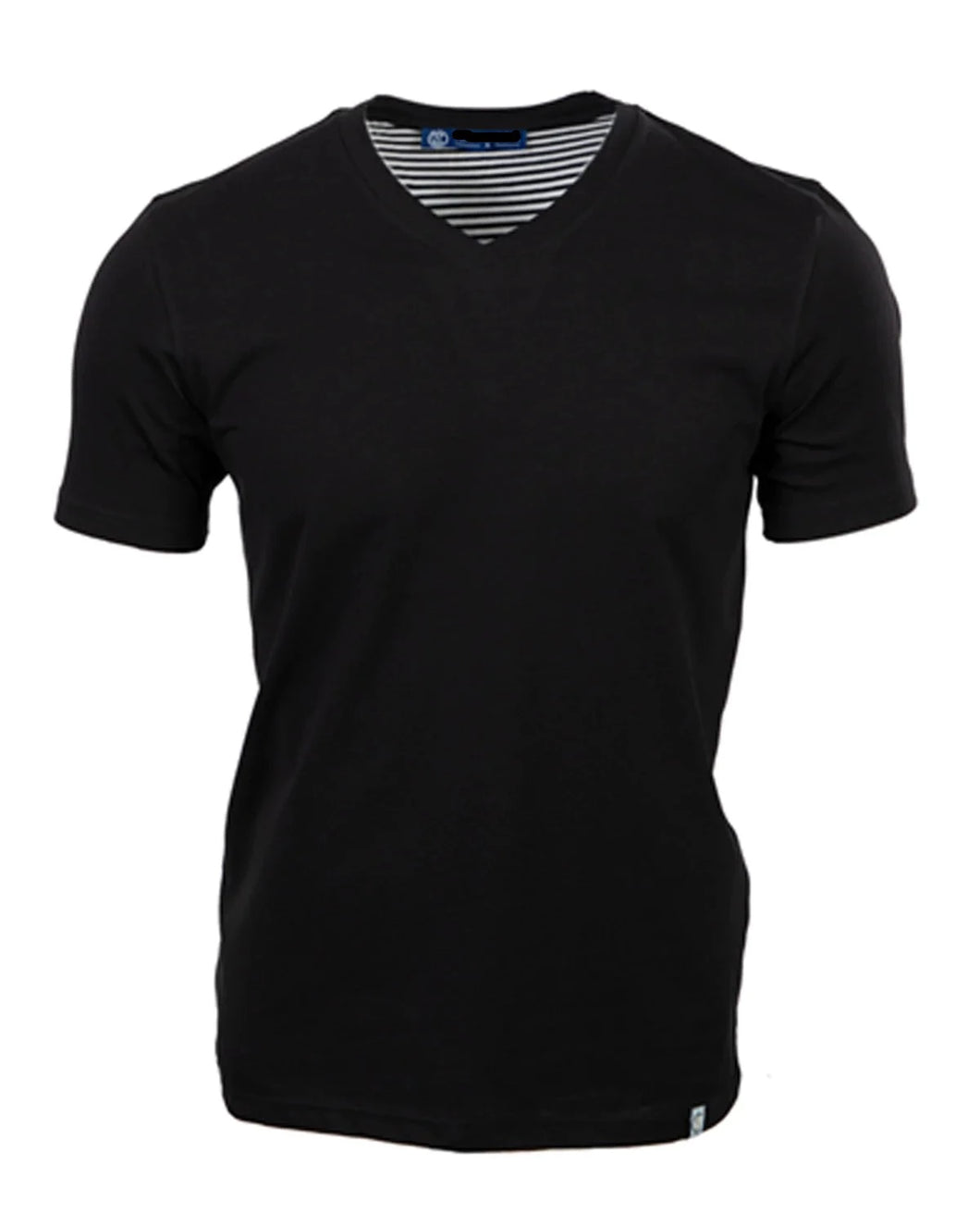 ST809 Black Cotton Spandex Luxury V Neck Tee