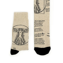 Load image into Gallery viewer, Leonardo Da Vinci, Vitruvian Man Socks Art Collection

