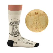 Load image into Gallery viewer, Leonardo Da Vinci, Vitruvian Man Socks Art Collection

