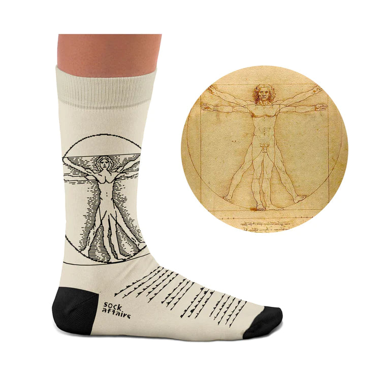 Leonardo Da Vinci, Vitruvian Man Socks Art Collection