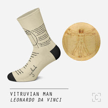 Load image into Gallery viewer, Leonardo Da Vinci, Vitruvian Man Socks Art Collection
