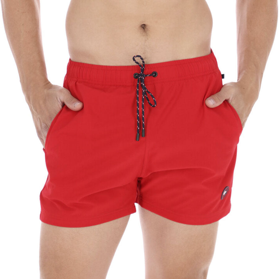 Basic-15 Red Men's Quick Dry Swim Trunks