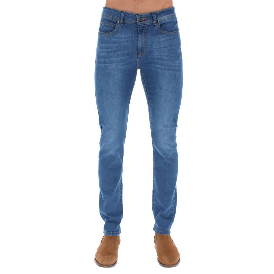 PJ-02 Men's Solid Premium Flex-Stretch Denim Jeans Blue