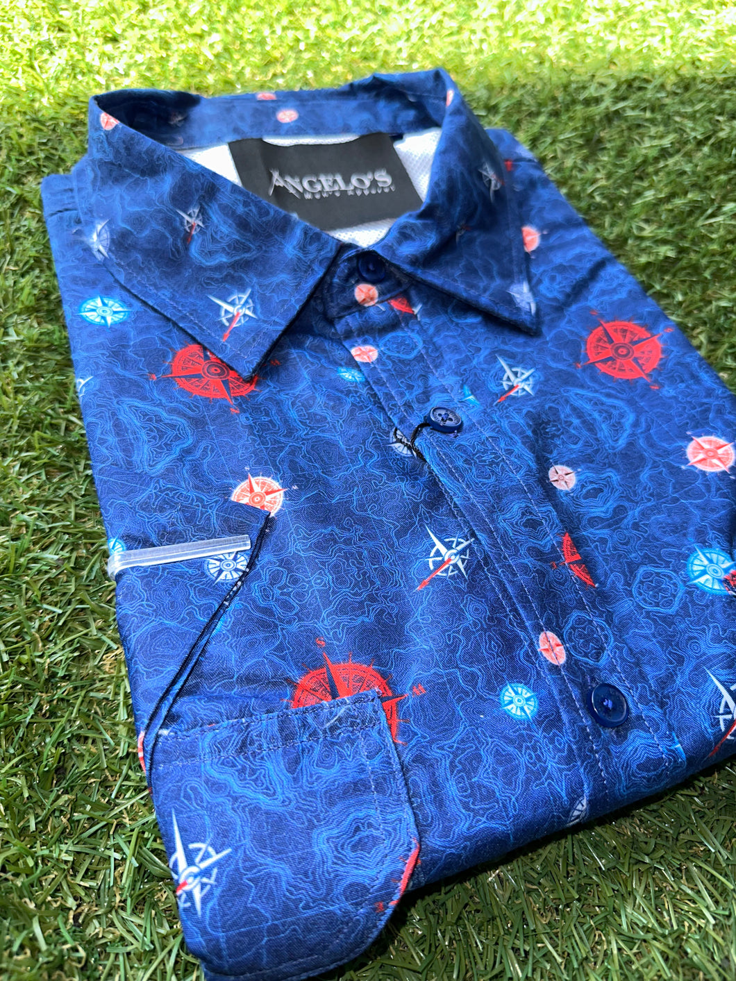 Navy Compass Short Sleeve Shirt