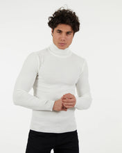 Load image into Gallery viewer, JT901 White Turtle Neck Long Sleeve Shirt
