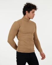 Load image into Gallery viewer, JT901 Beige Turtle Neck Long Sleeve Shirt
