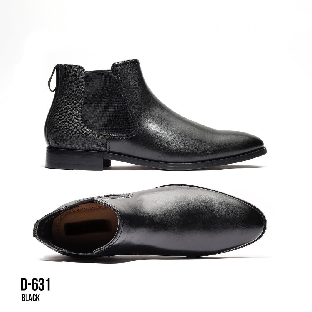 BLACK LEATHER CHELSEA BOOT