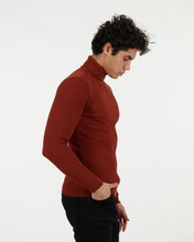 Load image into Gallery viewer, JT901 Rust Turtle Neck Long Sleeve Shirt
