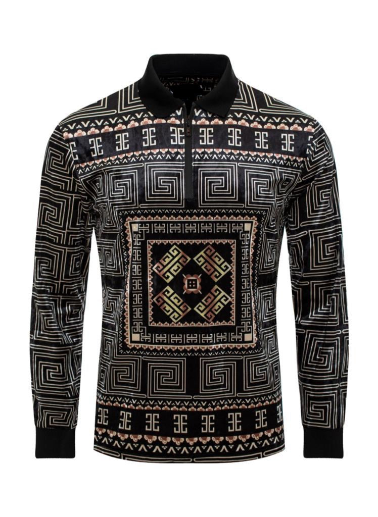 SCP400-23 Black Luxury Long Sleeve Polo