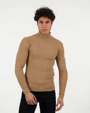 Load image into Gallery viewer, JT901 Beige Turtle Neck Long Sleeve Shirt
