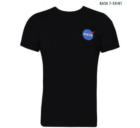 NS1718-5 Black NASA Slim Fit T-Shirt