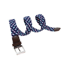Load image into Gallery viewer, CNT-39 Men&#39;s Patchwork Elastane Belt Red Blue &amp; Pink
