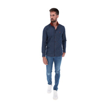 Load image into Gallery viewer, Men&#39;s Solid Long Sleeve Classic Button Down Shirt Blue &amp; Burgundy E-1901
