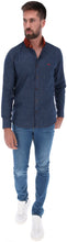 Load image into Gallery viewer, Men&#39;s Solid Long Sleeve Classic Button Down Shirt Blue &amp; Burgundy E-1901
