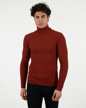 Load image into Gallery viewer, JT901 Rust Turtle Neck Long Sleeve Shirt
