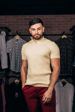 Load image into Gallery viewer, ZK509 Cream Turtle Neck Polo
