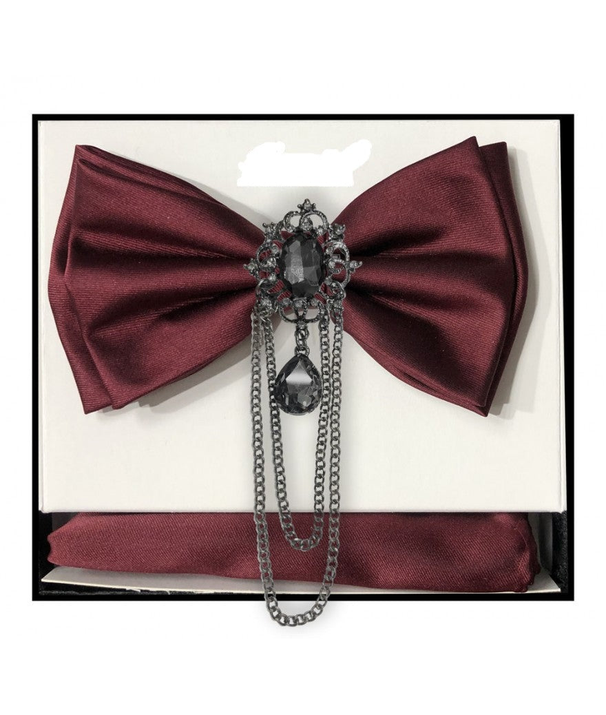 Burgundy Brooch Bow Ties | JBT115-MM