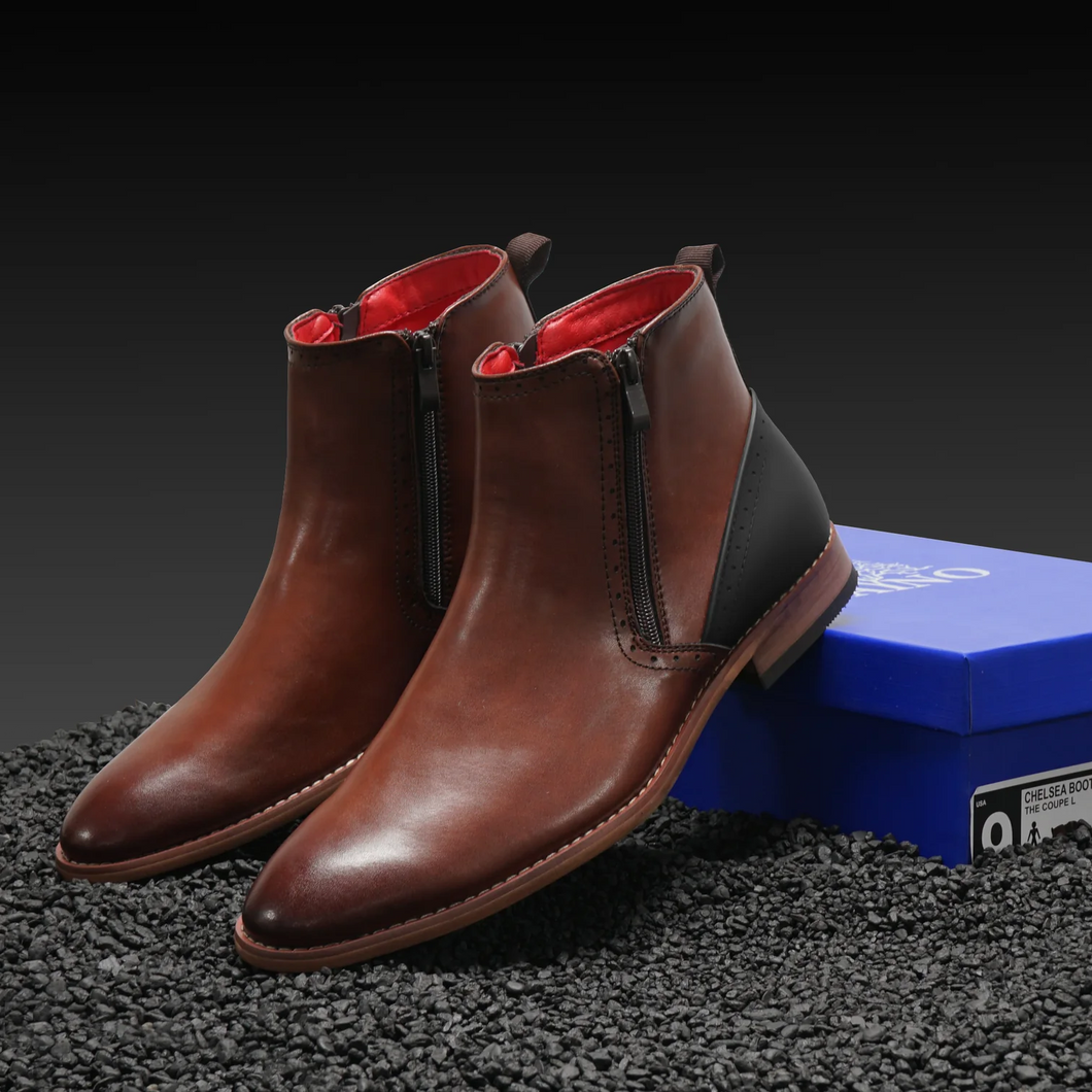 COUPE COFFEE LEATHER CHELSEA BOOT