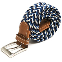 Load image into Gallery viewer, Premium Braid Belt Blue/Black - Angelo&#39;s Men Boutique
