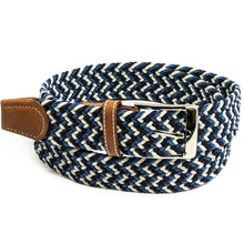 Load image into Gallery viewer, Premium Braid Belt Blue/Black - Angelo&#39;s Men Boutique
